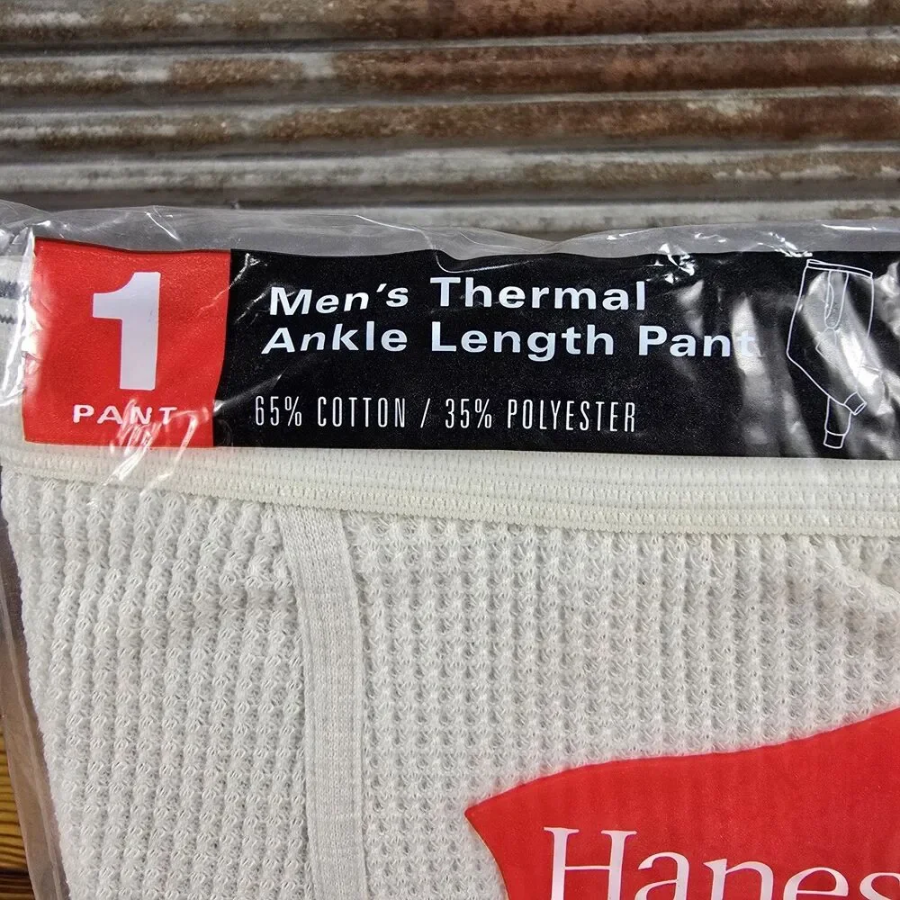 Vintage 2001 Brand New Hanes Ankle Length Thermal Pants Long Johns Men's Size L